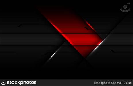 Abstract red dark arrow metallic cyber direction geometric design for creative modern technology futuristic background vector 