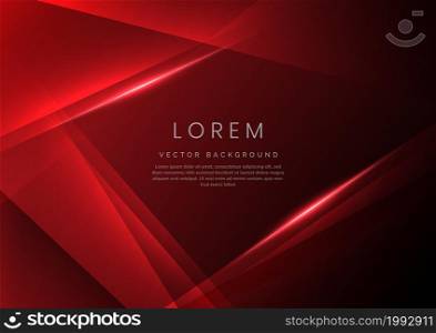 Abstract red elegant geometric overlapping background with red light effect and space for your text. technology concept. Vector illustration