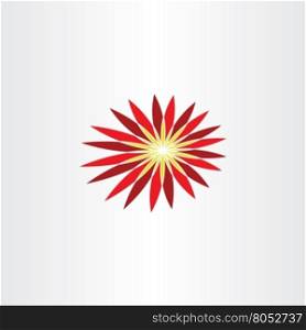 abstract red flower symbol vector icon
