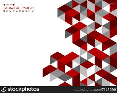 Abstract red geometric background with polygonal triangles, vector eps10