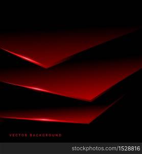 Abstract red geometric overlap on black background. Vector illustration