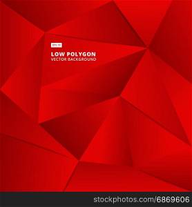 Abstract red geometric polygonal background for design. Vector Illustration