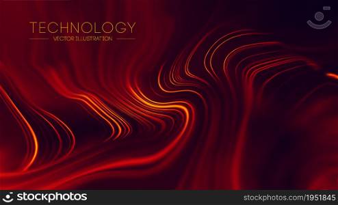 Abstract Red Geometrical Background. Connection structure futuristic technology red wave.. Abstract Red Geometrical Background. Connection structure futuristic technology red wave. Digital background with particles and smoke.