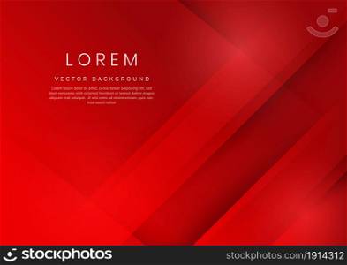 Abstract red gradient geometric diagonal background. You can use for ad, poster, template, business presentation. Vector illustration