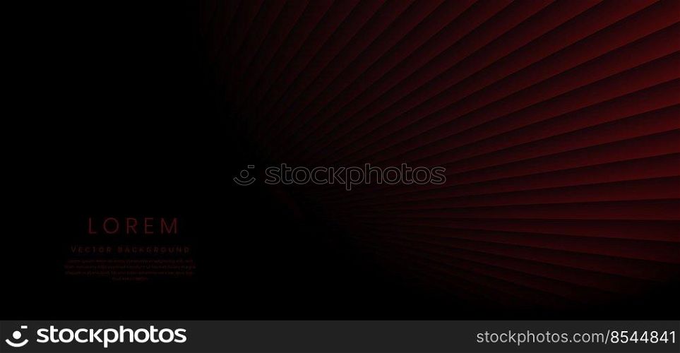 Abstract red gradient geometric diagonal layer on black background with copy space for text. Vector illustration