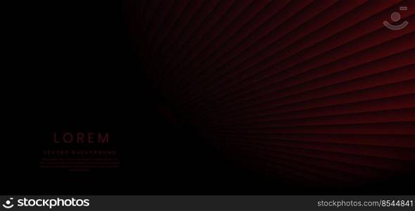 Abstract red gradient geometric diagonal layer on black background with copy space for text. Vector illustration