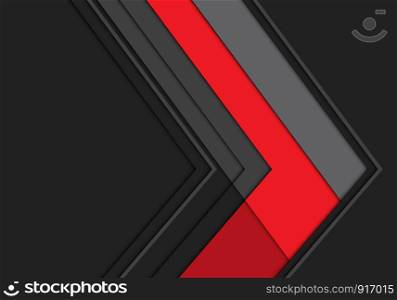 Abstract red grey arrow polygon direction design modern futuristic background vector illustration.