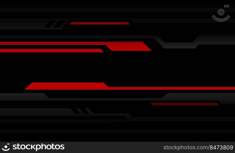 Abstract red grey black metallic cyber futuristic geometric overlap design modern technology background vector illustration.