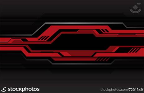 Abstract red grey circuit cyber metallic black blank space design modern futuristic technology style background vector illustration.