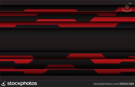 Abstract red grey cyber geometric and blank space design modern futuristic technology background vector illustration.