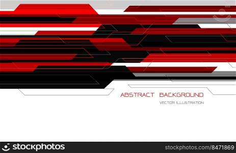 Abstract red grey cyber geometric overlap on white with blank space for text design modern luxury technology futuristic background vector illustration.