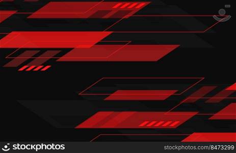 Abstract red grey cyber geometric overlap with blank space for text design modern technology futuristic background vector illustration.