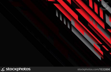 Abstract red grey geometric cyber futuristic technology with blank space design modern background vector illustration.
