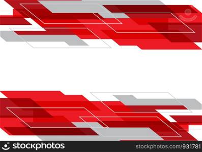 Abstract red grey geometric on white design modern futuristic technology background vector illustration.