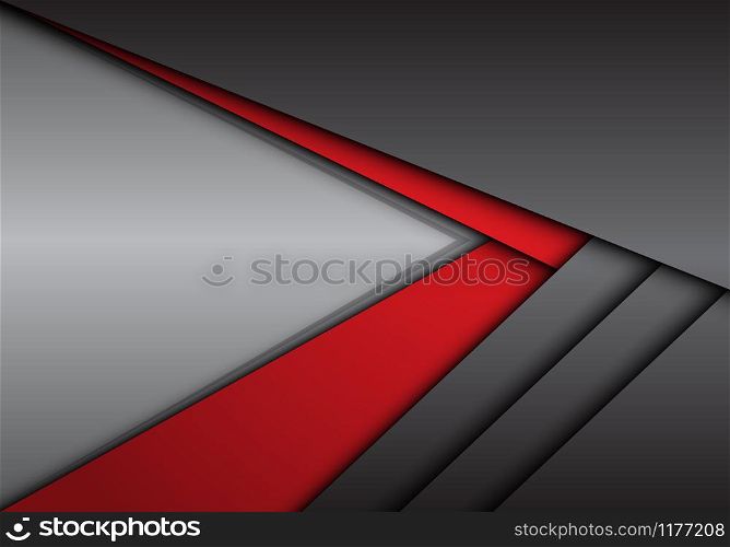 Abstract red grey metallic arrow direction with blank space design modern futuristic background vector illustration.