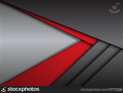 Abstract red grey metallic arrow direction with blank space design modern futuristic background vector illustration.
