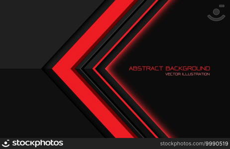 Abstract red grey metallic direction geometric arrow with blank space design modern futuristic background vector illustration.