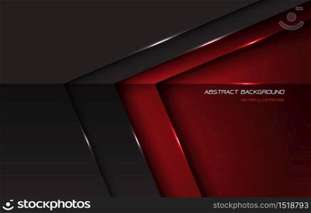Abstract red grey metallic glossy arrow direction with blank space and text design modern futuristic background vector illustration.