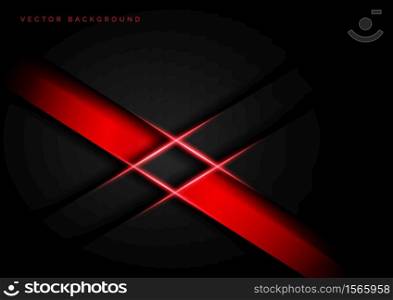 Abstract red grey overlapping layers design modern futuristic background with red light effect. vector illustration.