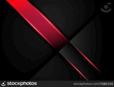 Abstract red grey overlapping layers design modern futuristic background with red light effect. vector illustration.
