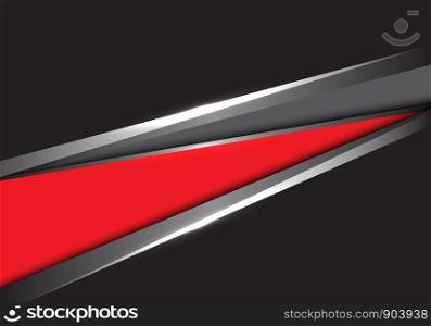 Abstract red grey silver triangle on black design modern futuristic background vector illustration.