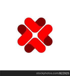 Abstract Red Heart Cross Logo Template Illustration Design. Vector EPS 10.