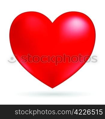Abstract red heart symbol isolated on white, vector image.