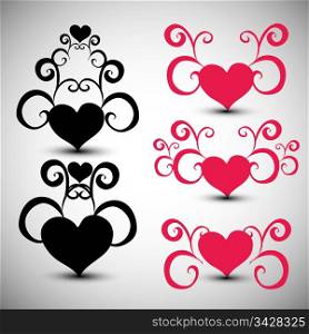 Abstract red hearts