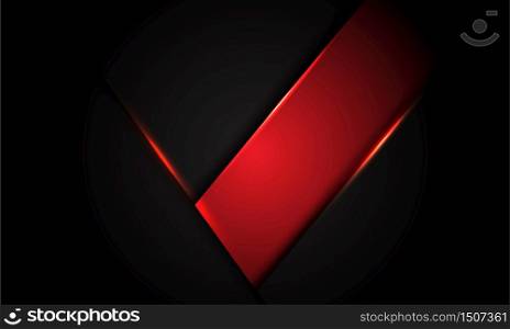Abstract red label metallic on dark grey triangle design modern futuristic background vector illustration.