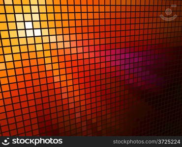 Abstract red light 3D mosaic horizontal vector background.