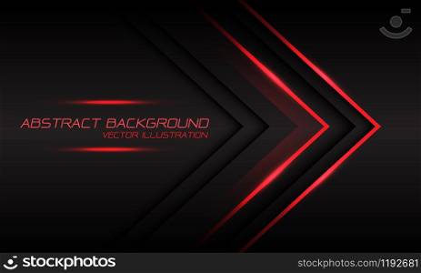 Abstract red light arrow direction on dark grey design modern luxury futuristic background vector illustration.
