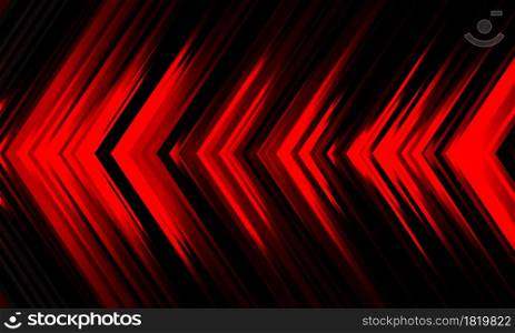 Abstract red light arrow direction speed power pattern on black design modern futuristic technology background vector illustration.