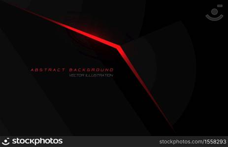 Abstract red light arrow on black metallic with blank space design modern luxury futuristic technology background vector illustration.