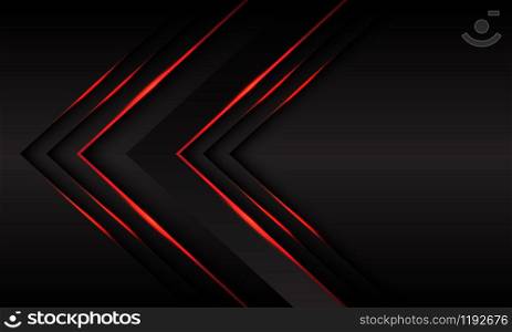 Abstract red light dark grey arrow direction with blank space design modern futuristic background vector illustration.