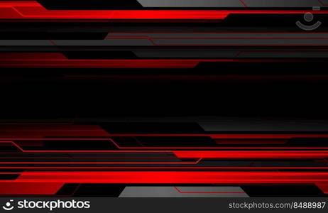 Abstract red light grey metal black cyber futuristic technology geometric design modern background vector illustration.