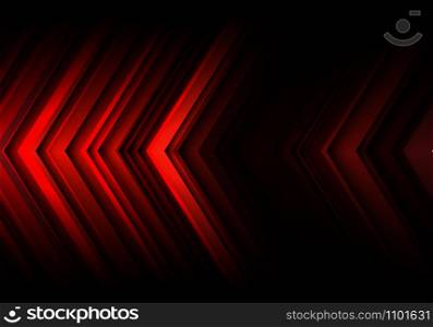 Abstract red light line arrow speed direction on black blank space design modern futuristic technology background vector illustration.