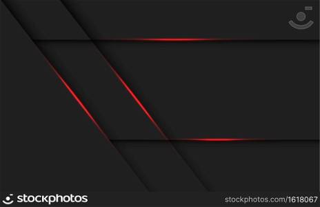 Abstract red light line shadow on dark grey design modern futuristic technology background vector illustration.