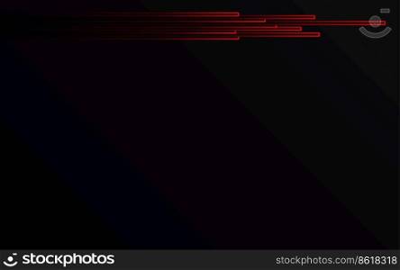 Abstract Red light Lines Pipe speed zoom on black background technology Vector Illustration