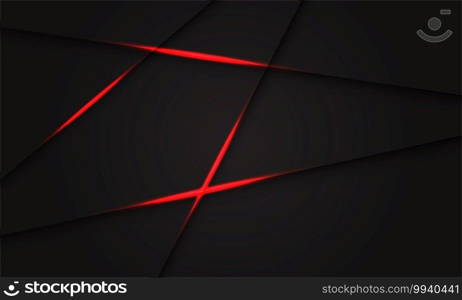 Abstract red light shadow line on dark grey design modern futuristic background vector illustration.