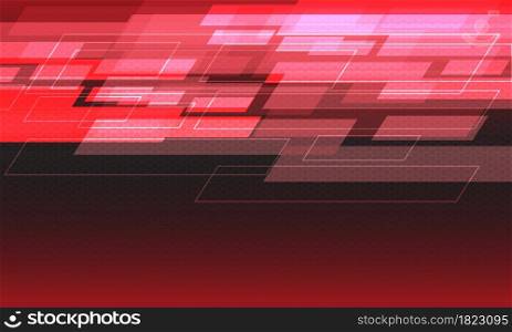 Abstract red light speed geometric hexagon mesh design modern futuristic background vector illustration.