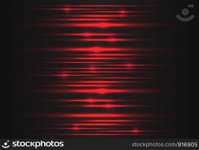 Abstract red light speed power technology energy on black futuristic background vector illustration.