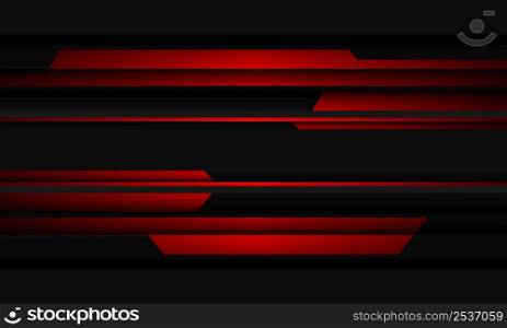 Abstract red line cyber geometric on grey design modern technology futuristic background vector