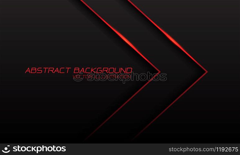 Abstract red line light arrow direction with blank space and text on black design modern futuristic background vector illustration.