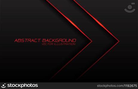 Abstract red line light arrow direction with blank space and text on black design modern futuristic background vector illustration.