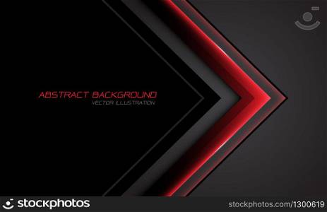 Abstract red metallic arrow direction on grey with black blank space design modern futuristic technology background vector illustration.