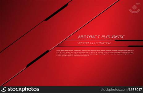 Abstract red metallic black line futuristic design modern technology background vector illustration.