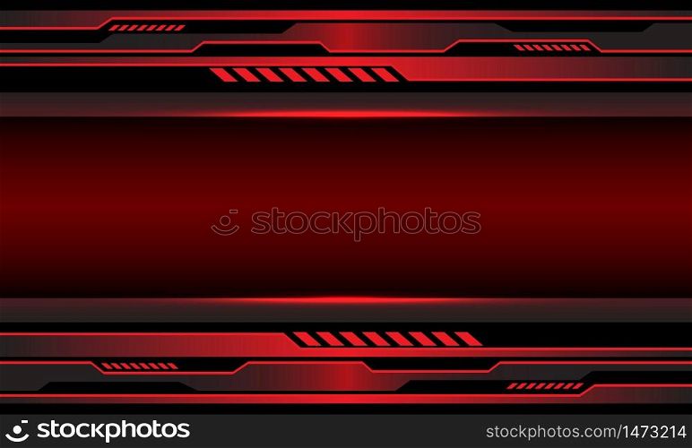 Abstract red metallic circuit cyber with blank space design modern futuristic technology background vector illustration.