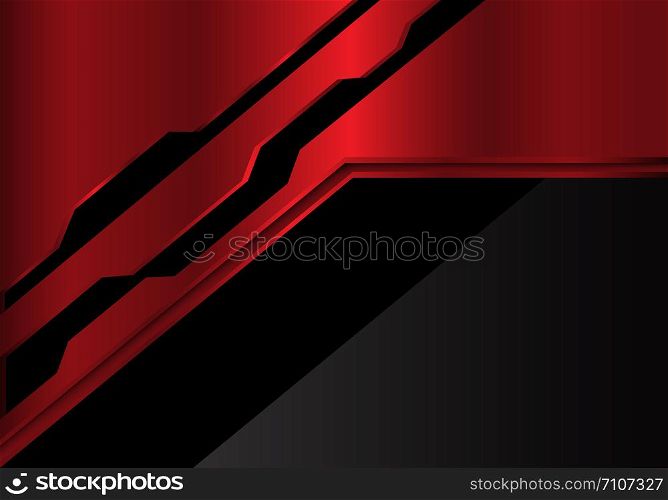 Abstract red metallic futuristic on black design modern futuristic background vector illustration.