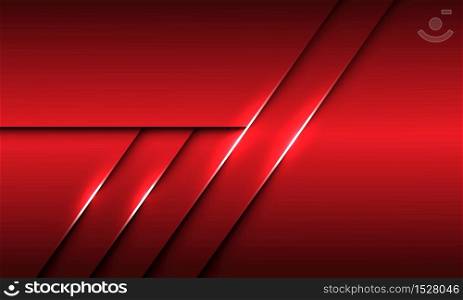 Abstract red metallic line shadow design modern futuristic background texture vector illustration.
