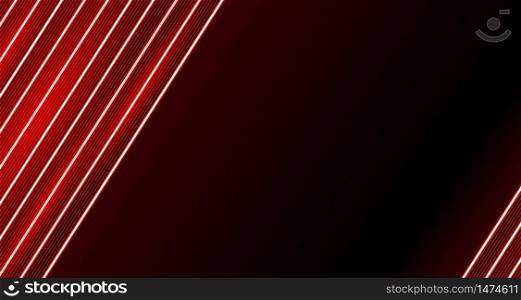 Abstract red neon light background with copy space vector illustration